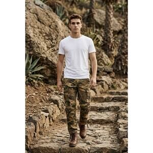 Camo US Army Cargo Pants Mens Size 30x30 Drawstring Utility Pockets Military